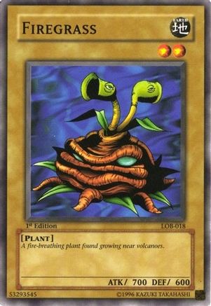 Firegrass (LOB-018) - The Legend of Blue Eyes White Dragon Unlimited The Legend of Blue Eyes White Dragon Yugioh Single  Squirtle Squad Card Shop.