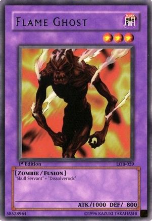 Flame Ghost (LOB-029) - The Legend of Blue Eyes White Dragon Unlimited The Legend of Blue Eyes White Dragon Yugioh Single  Squirtle Squad Card Shop.