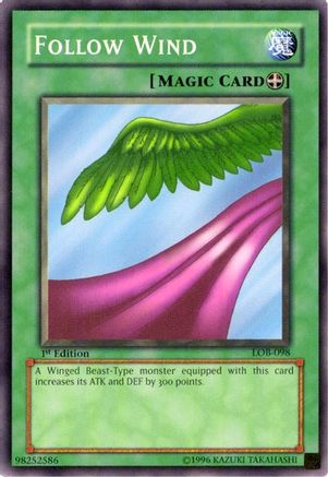 Follow Wind (LOB-098) - The Legend of Blue Eyes White Dragon Unlimited The Legend of Blue Eyes White Dragon Yugioh Single  Squirtle Squad Card Shop.
