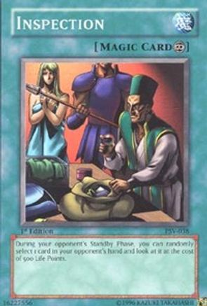 Inspection (PSV-038) - Pharaoh's Servant 1st Edition Pharaoh's Servant Yugioh Single  Squirtle Squad Card Shop.