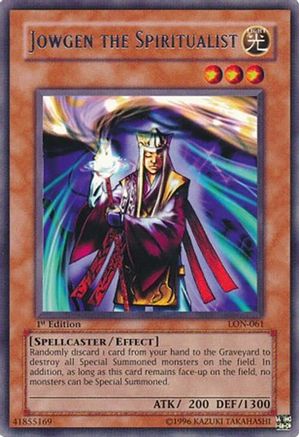 Jowgen the Spiritualist (LON-061) - Labyrinth of Nightmare 1st Edition Labyrinth of Nightmare Yugioh Single  Squirtle Squad Card Shop.