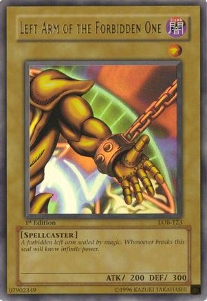 Left Arm of the Forbidden One (LOB-123) - The Legend of Blue Eyes White Dragon 1st Edition The Legend of Blue Eyes White Dragon Yugioh Single  Squirtle Squad Card Shop.