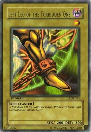 Left Leg of the Forbidden One (LOB-121) - The Legend of Blue Eyes White Dragon 1st Edition The Legend of Blue Eyes White Dragon Yugioh Single  Squirtle Squad Card Shop.