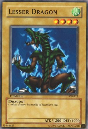 Lesser Dragon (LOB-113) - The Legend of Blue Eyes White Dragon Unlimited The Legend of Blue Eyes White Dragon Yugioh Single  Squirtle Squad Card Shop.