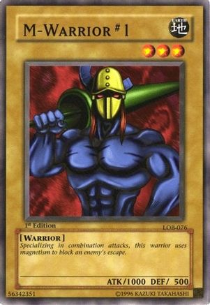 M-Warrior #1 (LOB-076) - The Legend of Blue Eyes White Dragon 1st Edition The Legend of Blue Eyes White Dragon Yugioh Single  Squirtle Squad Card Shop.