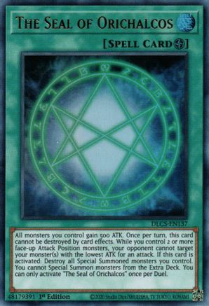 The Seal of Orichalcos (DLCS-EN137) - Dragons of Legend: The Complete Series 1st Edition Dragons of Legend: The Complete Series Yugioh Single  Squirtle Squad Card Shop.