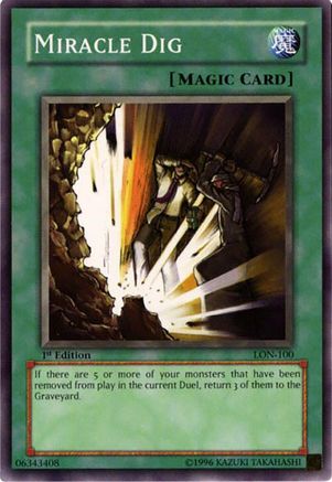 Miracle Dig (LON-100) - Labyrinth of Nightmare 1st Edition Labyrinth of Nightmare Yugioh Single  Squirtle Squad Card Shop.