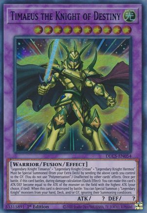Timaeus the Knight of Destiny (Blue) (DLCS-EN054) - Dragons of Legend: The Complete Series 1st Edition Dragons of Legend: The Complete Series Yugioh Single  Squirtle Squad Card Shop.