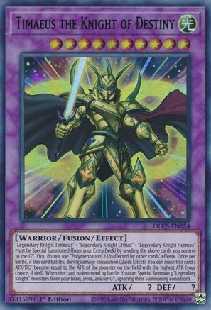 Timaeus the Knight of Destiny (Purple) (DLCS-EN054) - Dragons of Legend: The Complete Series 1st Edition Dragons of Legend: The Complete Series Yugioh Single  Squirtle Squad Card Shop.
