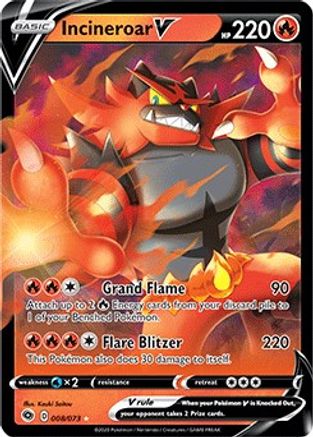 Incineroar V 008  - Holofoil Champions Path - Ultra Rare Champion's Path Pokemon Single  Squirtle Squad Card Shop.