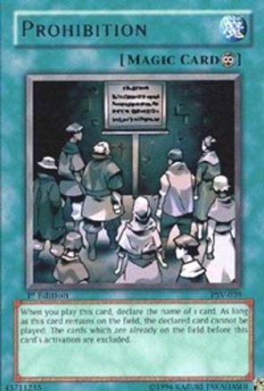 Prohibition (PSV-039) - Pharaoh's Servant 1st Edition Pharaoh's Servant Yugioh Single  Squirtle Squad Card Shop.