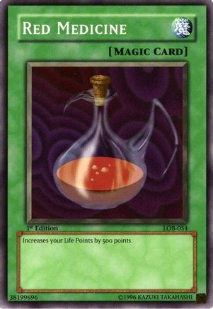 Red Medicine (LOB-054) - The Legend of Blue Eyes White Dragon 1st Edition The Legend of Blue Eyes White Dragon Yugioh Single  Squirtle Squad Card Shop.