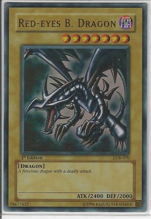 Red-Eyes B. Dragon (LOB-070) - The Legend of Blue Eyes White Dragon 1st Edition The Legend of Blue Eyes White Dragon Yugioh Single  Squirtle Squad Card Shop.
