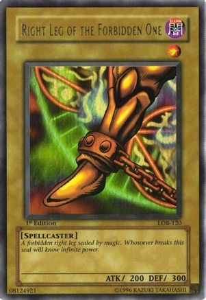 Right Leg of the Forbidden One (LOB-120) - The Legend of Blue Eyes White Dragon Unlimited The Legend of Blue Eyes White Dragon Yugioh Single  Squirtle Squad Card Shop.