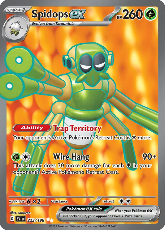 Scarlet & Violet - Base Set - Spidops ex 223/198 - clean card image