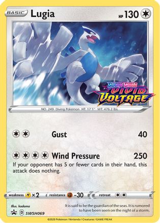 Lugia (Prerelease) SWSH069  - Holofoil SWSH Sword & Shield Promo Cards - Promo SWSH: Sword & Shield Promo Cards Pokemon Single  Squirtle Squad Card Shop.