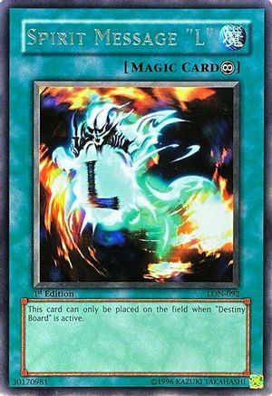 Spirit Message "L" (LON-092) - Labyrinth of Nightmare 1st Edition Labyrinth of Nightmare Yugioh Single  Squirtle Squad Card Shop.