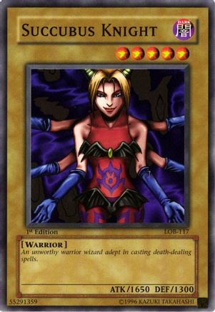Succubus Knight (LOB-117) - The Legend of Blue Eyes White Dragon 1st Edition The Legend of Blue Eyes White Dragon Yugioh Single  Squirtle Squad Card Shop.