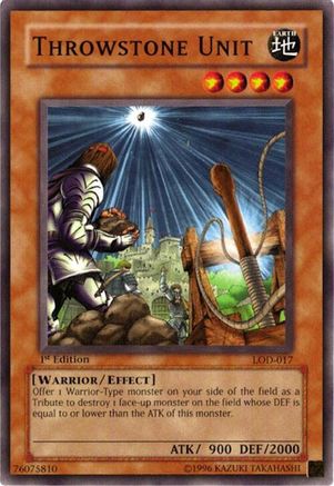 Throwstone Unit (LOD-017) - Legacy of Darkness Unlimited Legacy of Darkness Yugioh Single  Squirtle Squad Card Shop.