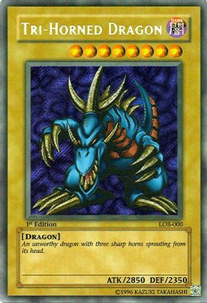 Tri-Horned Dragon (LOB-000) (LOB-000) - The Legend of Blue Eyes White Dragon 1st Edition The Legend of Blue Eyes White Dragon Yugioh Single  Squirtle Squad Card Shop.