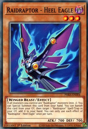 Raidraptor - Heel Eagle (PHRA-EN004) - Phantom Rage 1st Edition Phantom Rage Yugioh Single  Squirtle Squad Card Shop.