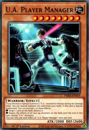 U.A. Player Manager (PHRA-EN019) - Phantom Rage 1st Edition Phantom Rage Yugioh Single  Squirtle Squad Card Shop.