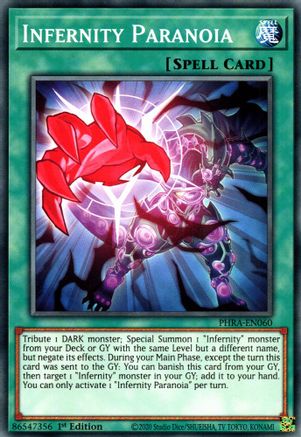 Infernity Paranoia (PHRA-EN060) - Phantom Rage 1st Edition Phantom Rage Yugioh Single  Squirtle Squad Card Shop.