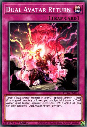 Dual Avatar Return (PHRA-EN073) - Phantom Rage 1st Edition Phantom Rage Yugioh Single  Squirtle Squad Card Shop.