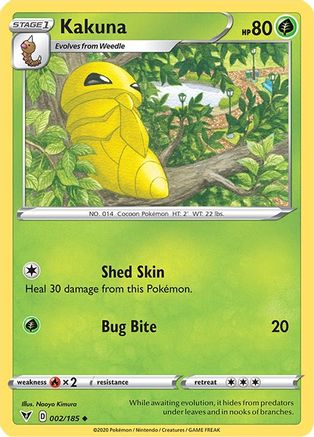 Kakuna 002  - Reverse Holofoil SWSH04 Vivid Voltage - Uncommon SWSH04: Vivid Voltage Pokemon Single  Squirtle Squad Card Shop.