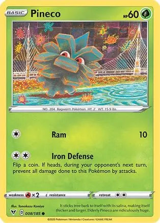 Pineco 008  - Reverse Holofoil SWSH04 Vivid Voltage - Common
