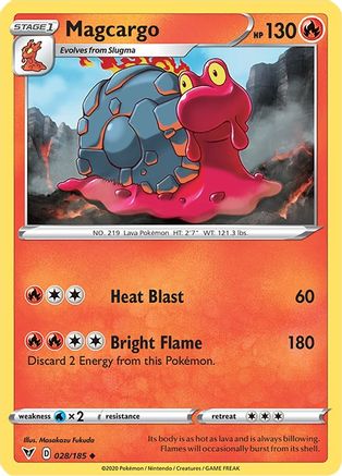 Magcargo 028  SWSH04 Vivid Voltage - Uncommon SWSH04: Vivid Voltage Pokemon Single  Squirtle Squad Card Shop.