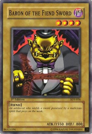 Baron of the Fiend Sword (SDY-036) - Starter Deck: Yugi 1st Edition Starter Deck: Yugi Yugioh Single  Squirtle Squad Card Shop.