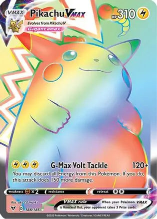 Pikachu VMAX (Secret) 188 - Holofoil SWSH04 Vivid Voltage - Secret Rare SWSH04: Vivid Voltage Pokemon Single  Squirtle Squad Card Shop.