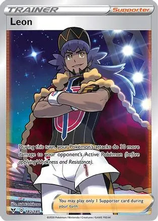 Leon (Full Art) 182  - Holofoil SWSH04 Vivid Voltage - Ultra Rare SWSH04: Vivid Voltage Pokemon Single  Squirtle Squad Card Shop.