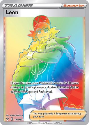 Leon (Secret) 195  - Holofoil SWSH04 Vivid Voltage - Secret Rare SWSH04: Vivid Voltage Pokemon Single  Squirtle Squad Card Shop.