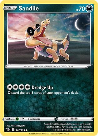 Sandile 107  SWSH04 Vivid Voltage - Common SWSH04: Vivid Voltage Pokemon Single  Squirtle Squad Card Shop.