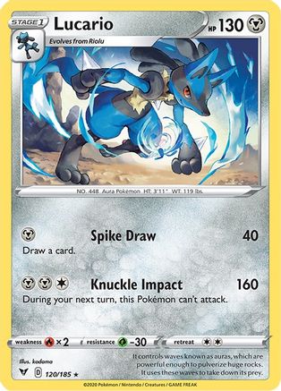 Lucario 120  - Reverse Holofoil SWSH04 Vivid Voltage - Rare SWSH04: Vivid Voltage Pokemon Single  Squirtle Squad Card Shop.