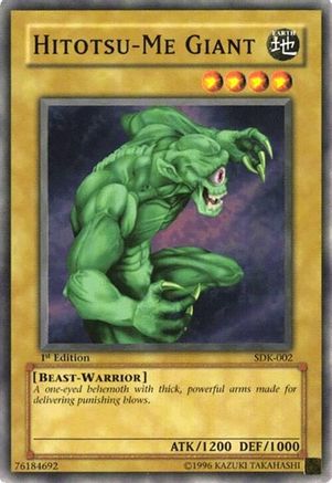 Hitotsu-Me Giant (SDK-002) - Starter Deck: Kaiba 1st Edition Starter Deck: Kaiba Yugioh Single  Squirtle Squad Card Shop.