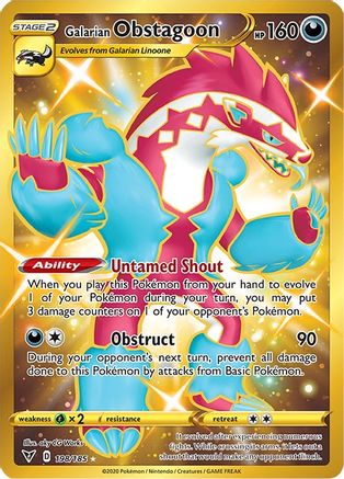 Galarian Obstagoon 198/185 - Vivid Voltage Gold Secret Rare Holofoil