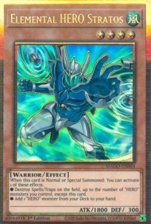 Elemental HERO Stratos (MAGO-EN004) - Maximum Gold 1st Edition Maximum Gold Yugioh Single  Squirtle Squad Card Shop.