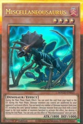 Miscellaneousaurus (MAGO-EN015) - Maximum Gold 1st Edition Maximum Gold Yugioh Single  Squirtle Squad Card Shop.