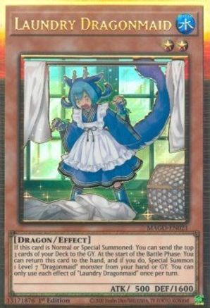 Laundry Dragonmaid (MAGO-EN021) - Maximum Gold 1st Edition Maximum Gold Yugioh Single  Squirtle Squad Card Shop.