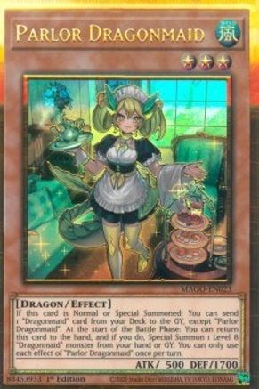 Parlor Dragonmaid (MAGO-EN023) - Maximum Gold 1st Edition Maximum Gold Yugioh Single  Squirtle Squad Card Shop.
