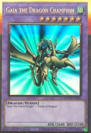 Gaia the Dragon Champion (MAGO-EN025) - Maximum Gold 1st Edition Maximum Gold Yugioh Single  Squirtle Squad Card Shop.