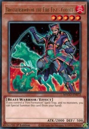 Brotherhood of the Fire Fist - Coyote (MAGO-EN072) - Maximum Gold 1st Edition Maximum Gold Yugioh Single  Squirtle Squad Card Shop.