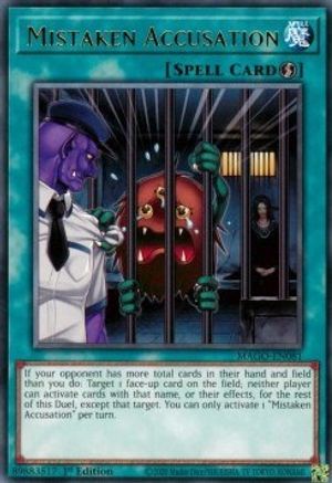 Mistaken Accusation (MAGO-EN081) - Maximum Gold 1st Edition Maximum Gold Yugioh Single  Squirtle Squad Card Shop.