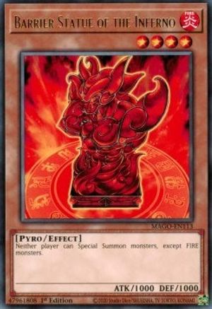 Barrier Statue of the Inferno (MAGO-EN113) - Maximum Gold 1st Edition Maximum Gold Yugioh Single  Squirtle Squad Card Shop.