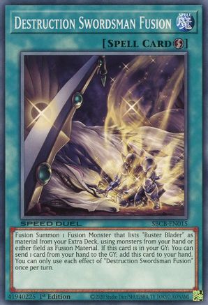 Destruction Swordsman Fusion (SBCB-EN015) - Speed Duel: Battle City Box 1st Edition Speed Duel: Battle City Box Yugioh Single  Squirtle Squad Card Shop.