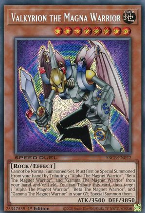 Valkyrion the Magna Warrior (Secret) (SBCB-EN022) - Speed Duel: Battle City Box 1st Edition Speed Duel: Battle City Box Yugioh Single  Squirtle Squad Card Shop.