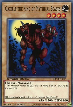 Gazelle the King of Mythical Beasts (SBCB-EN042) - Speed Duel: Battle City Box 1st Edition Speed Duel: Battle City Box Yugioh Single  Squirtle Squad Card Shop.